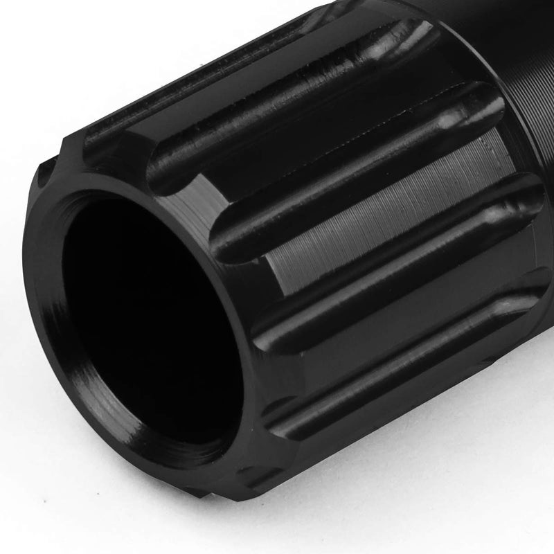 J2 Engineering 16Pcs 7075 Aluminum Open End M12 x 1.5 Lug Nuts w/4Pcs Lock Nuts & Key, Black, Fit Conical Seat, LN-T7-010-15-BK - Image 4